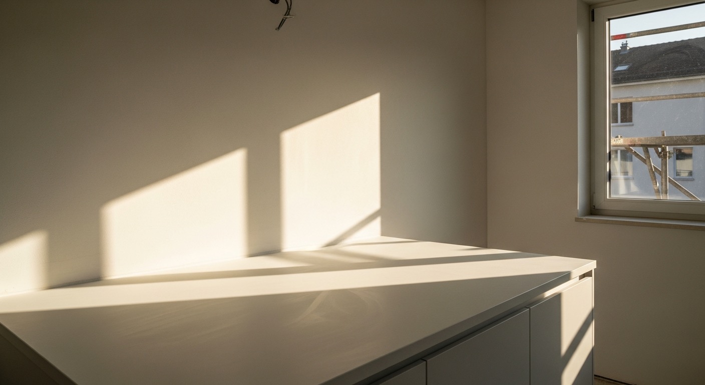 Frisch verputzte Wand